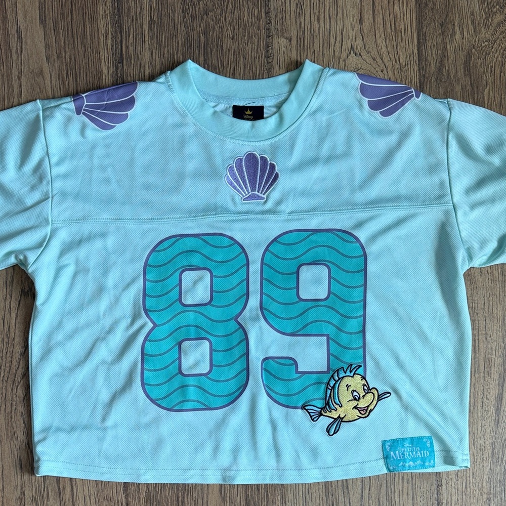 Little Mermaid Ariel Cropped Football Jersey